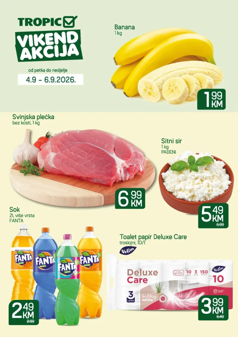 Tropic katalog akcija strana 1 – važi od 4.9. do 6.9.2026.
