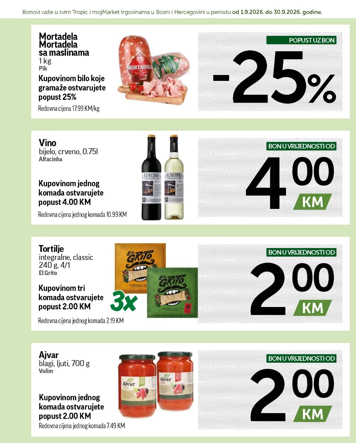 Tropic katalog akcija strana 4 – važi od 1.9. do 30.9.2026.