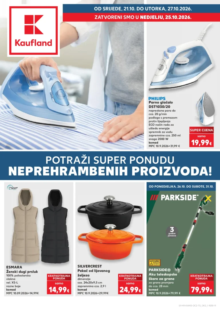 Kaufland Hrvatska katalog akcija strana 1 – važi od 21.10. do 27.10.2026.