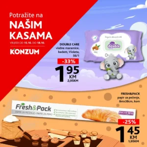 Konzum i Mercator katalog AKCIJA NA KASAMA 15-18.10.2026.