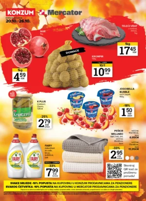 Konzum i Mercator katalog SUPER VIKEND 22-26.10.2026.