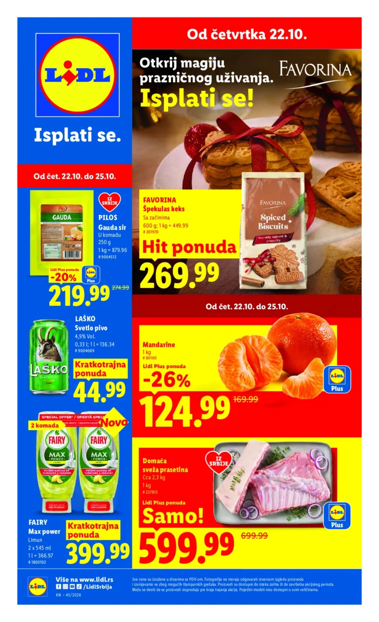 Lidl Srbija katalog akcija strana 1 – važi od 22.10. do 28.10.2026.