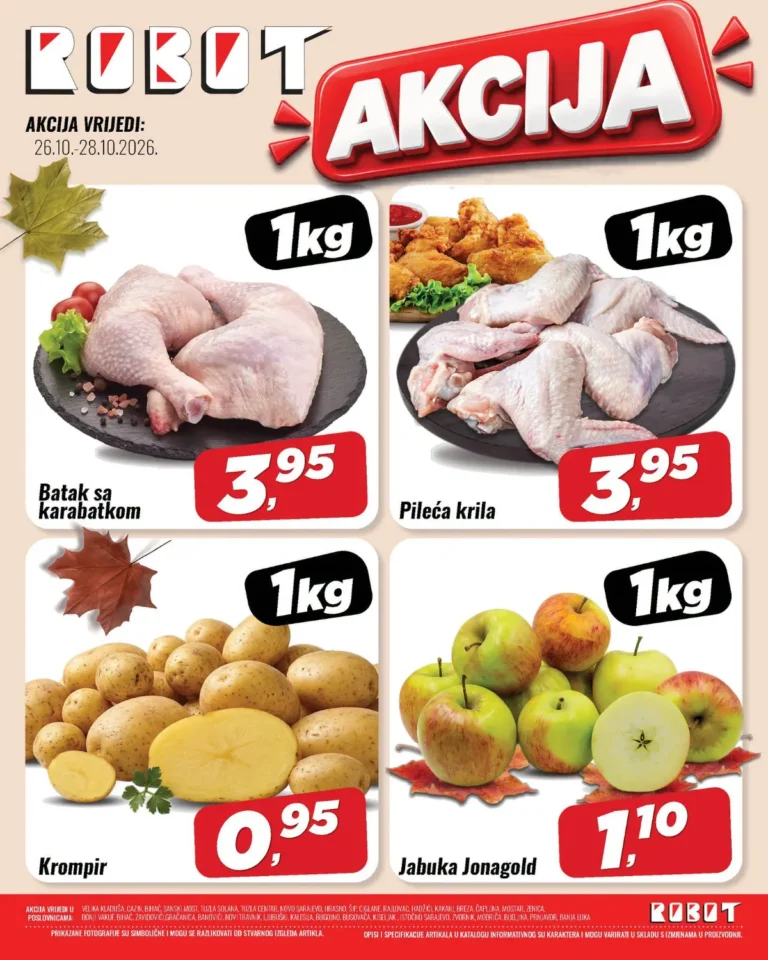 Robot katalog akcija strana 1 – važi od 26.10. do 28.10.2026.