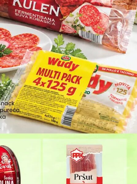 AIA Wudy Snack pileća/pureća hrenovka 4x125gr