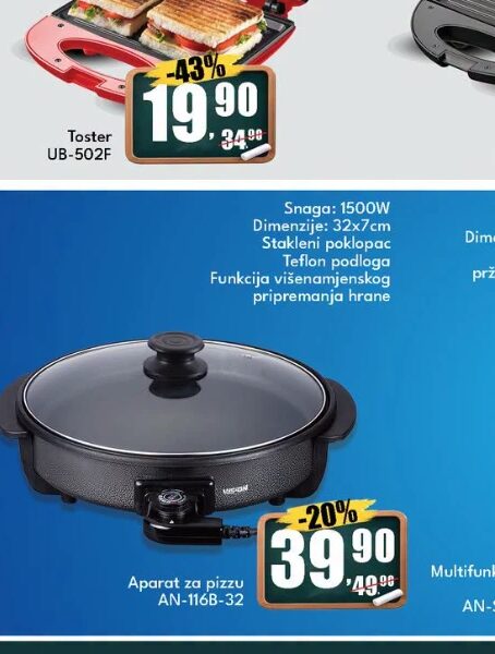 Aparat za pizzu AN-116B-32 1500 W
