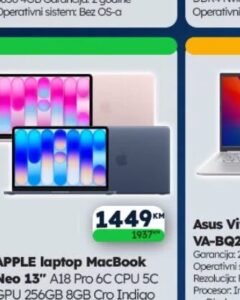 APPLE laptop MacBook Neo 13 1 kom, Kupi Tehniku