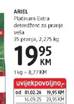 Ariel Platinum Extra deterdžent za pranje veša 2,275 kg, dm