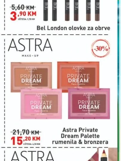 Astra Private Dream Palette rumenila & bronzera