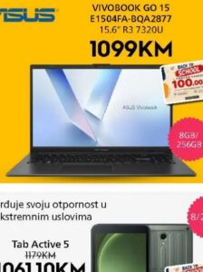Asus VIVABOOK GO 15 E1504FA-BQA2877 15.6" R3 7320U 1 kom, Domod