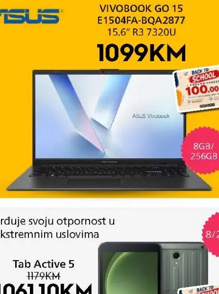 Asus VIVABOOK GO 15 E1504FA-BQA2877 15.6" R3 7320U 1 kom