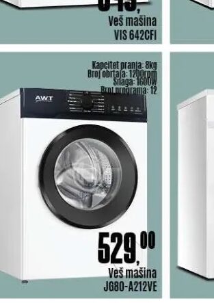 AWT Veš mašina JG80-A212VE 8 kg