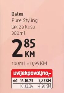 Balea Pure Styling lak za kosu 300 ml, dm