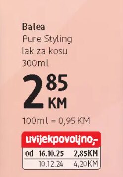 Balea Pure Styling lak za kosu 300 ml