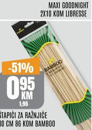 Bamboo štapići za ražnjiće 86 kom
