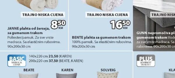 BASIC Set krep posteljine 140x200 + 50x70/75 cm