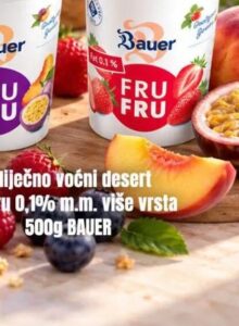 Bauer Fru Fru mliječni voćni desert 500g