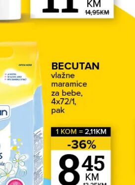 Becutan vlažne maramice 4x72 kom