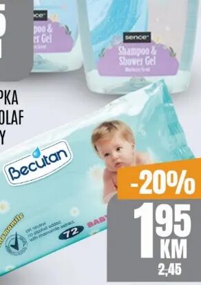 Becutan vlažne maramice 72 kom