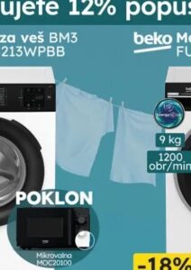 Beko Mašina za veš WFSU38213WPBB 8 kg, Omega Shop