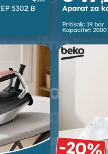 Beko pegla na paru SIM 8130 P, Omega Shop
