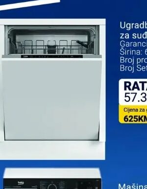 Beko Ugradbena mašina za suđe DIN 34330 60 cm
