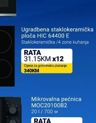 Beko Ugradbena staklokeramička ploča HIC 64400 E 4 zone