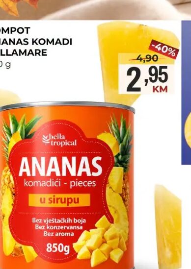 Bella Tropical komadi ananasa u sirupu 850 g