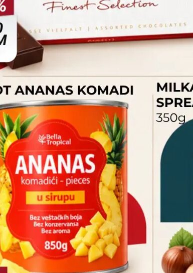 Bella Tropical Kompot ananas komadi 850g