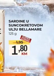 Bellamare Sardine u suncokretovom ulju 125 g, Belamionix