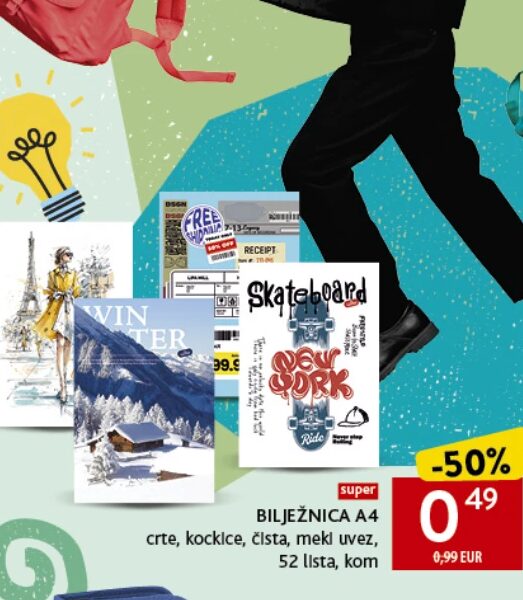 BILJEŽNICA A4 52 lista, kom