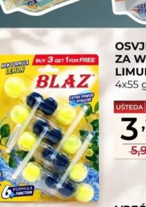 Blaz osvježivač za wc limun 4x55 g, Belamionix