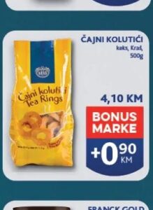 Čajni kolutići keks 500 g, Konzum i Mercator