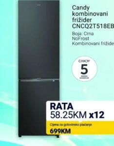 Candy kombinovani frižider CNCQ2T518EB, Kupi Tehniku