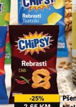 CHIPSY Čips Rebrasti, Ketchup, Chili, Tzatziki 85 g