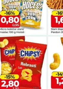 Chipsy rebrasti slani 140 g, Bingo