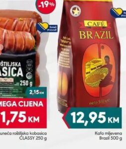 Classy juneća roštiljska kobasica 250 g, Mega diskont