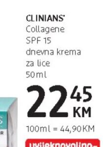 CLINIANS Collagene SPF 15 dnevna krema za lice 50 ml, dm