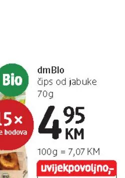 dmBio čips od jabuke 70 g
