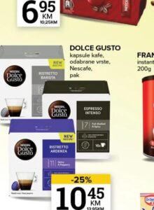 DOLCE GUSTO kapsule kafe pak, Konzum i Mercator