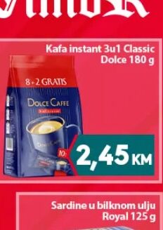 Dolce Kafa instant 3u1 Classic 180 g