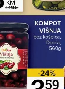 Doora Kompot višnja 560 g, Konzum i Mercator