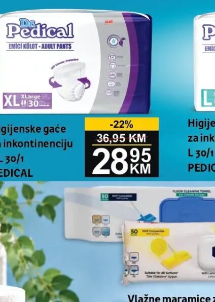 Dr. Pedical higijenske gaće za inkontinenciju XL 30/1 30 kom