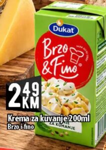 Dukat Brzo & Fino Krema za kuvanje 200ml, Kort