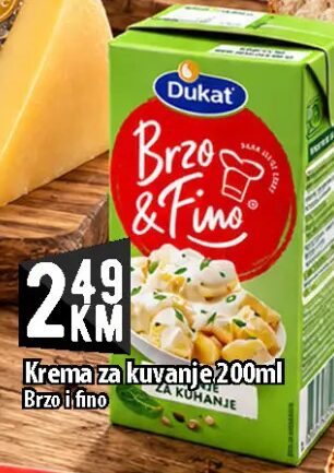 Dukat Brzo & Fino Krema za kuvanje 200ml