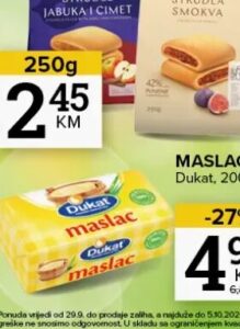 DUKAT MASLAC 200g, Konzum i Mercator