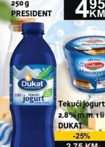 Dukat Tekući jogurt 1 l, Best