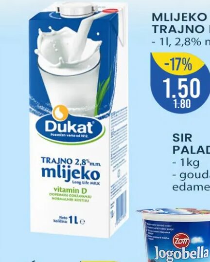 Dukat trajno mlijeko 2,8% m.m. 1 l