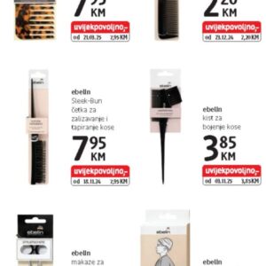 ebelin Sleek-Bun četka za zalizavanje i tapiranje kose, dm