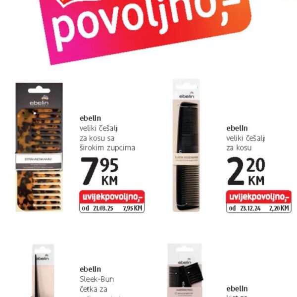 ebelin veliki češalj za kosu sa širokim zupcima