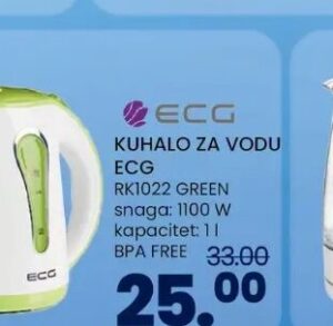 ECG Kuhalo za vodu RK1022 GREEN 1 l